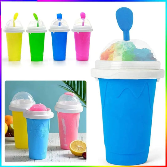 Quick Frozen Smoothies Cups Slushy Ice Cream Maker Milkshake Cooling Cup Silicone Squeeze Slushy Cup DIY Homemade Freeze Drinks upscaleclicks