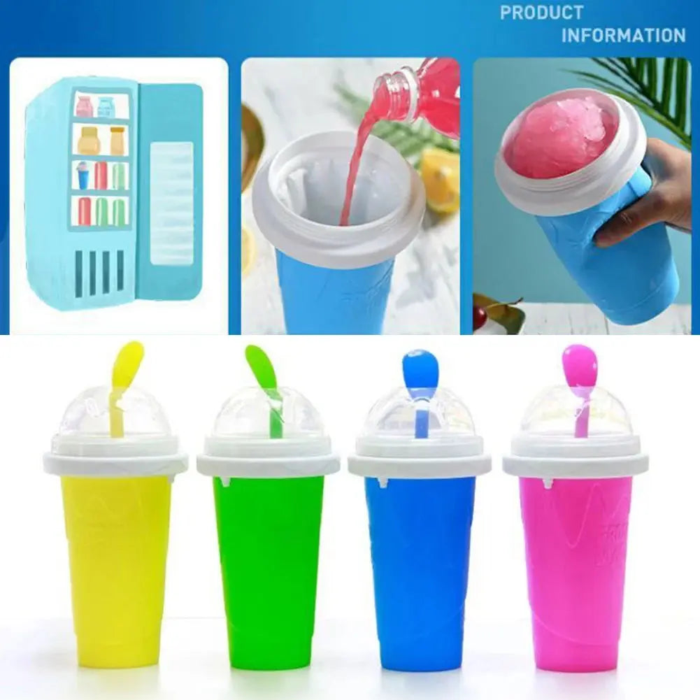 Quick Frozen Smoothies Cups Slushy Ice Cream Maker Milkshake Cooling Cup Silicone Squeeze Slushy Cup DIY Homemade Freeze Drinks upscaleclicks