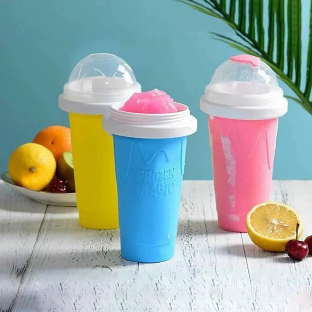 Quick Frozen Smoothies Cups Slushy Ice Cream Maker Milkshake Cooling Cup Silicone Squeeze Slushy Cup DIY Homemade Freeze Drinks upscaleclicks