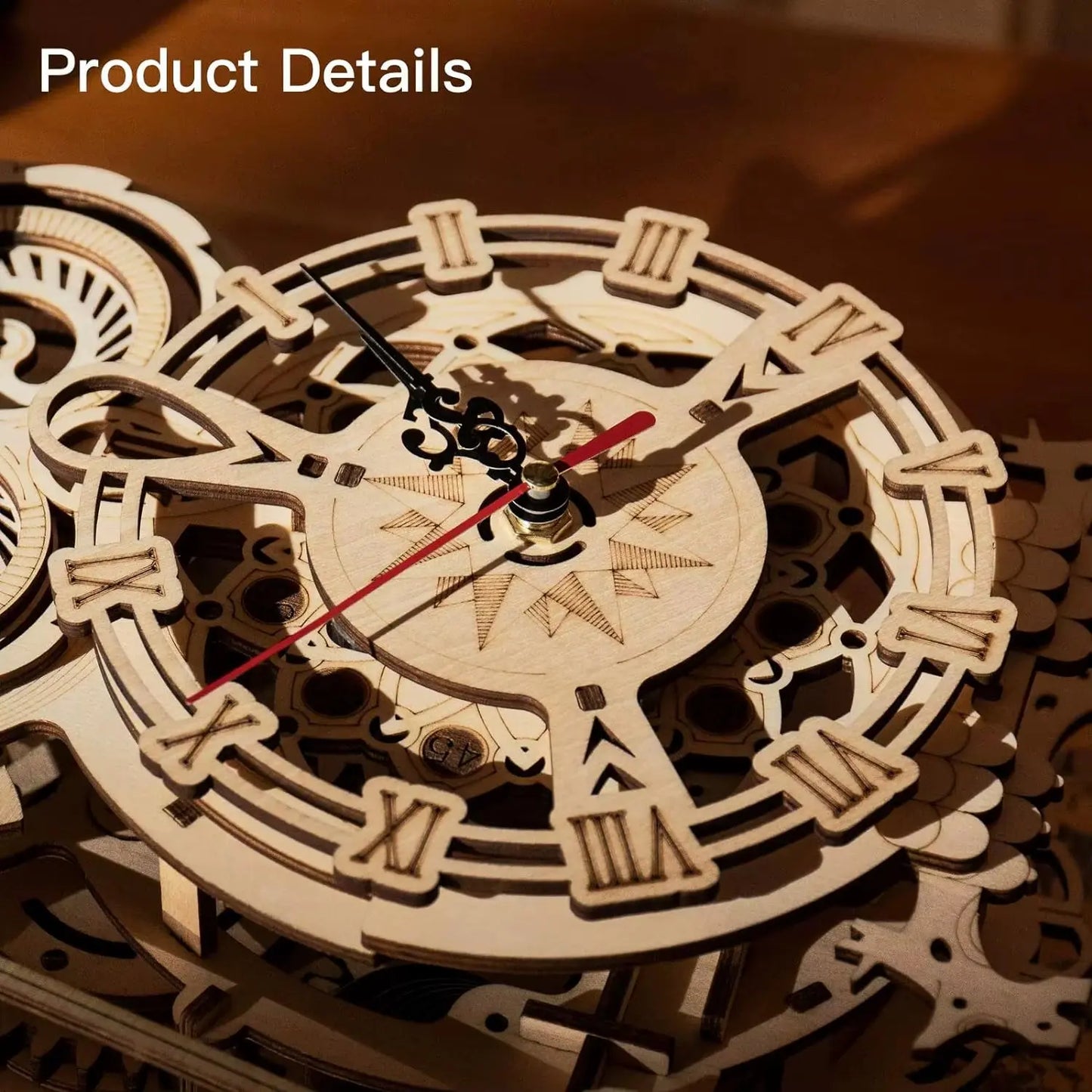 ROKR 3D Wooden Puzzle Owl Clock Model Building Kit Toys for Children Kids Boys LK503