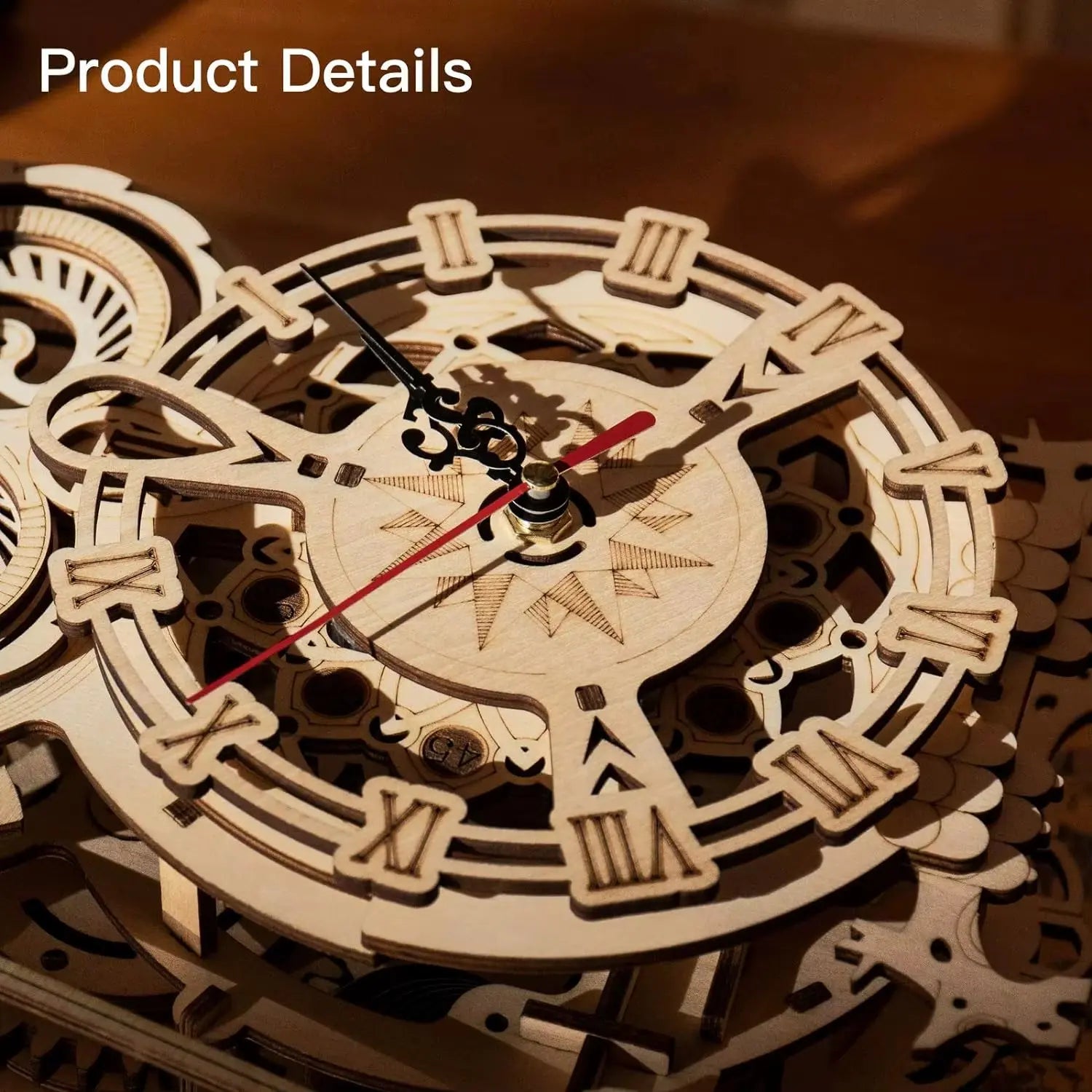 ROKR 3D Wooden Puzzle Owl Clock Model Building Kit Toys for Children Kids Boys LK503