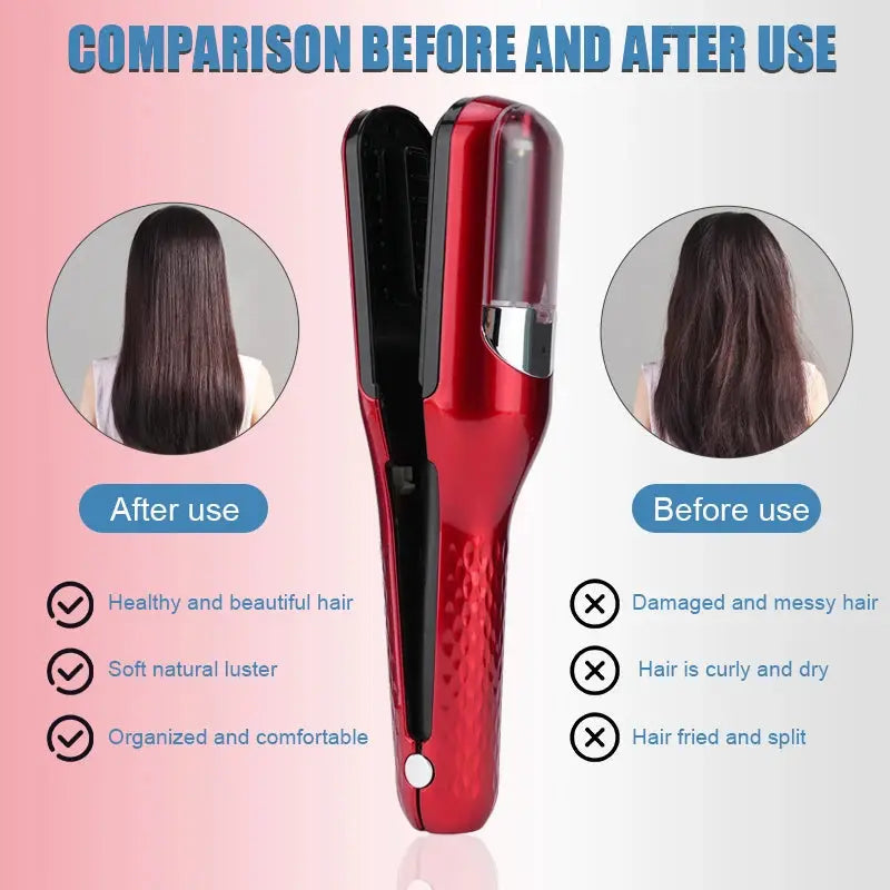 Rechargeable Cordless Split Hair Trimmer Hair Split Ends Trimmer Remover Damaged Hair Repair Hair Care Treatment Portable Home upscaleclicks