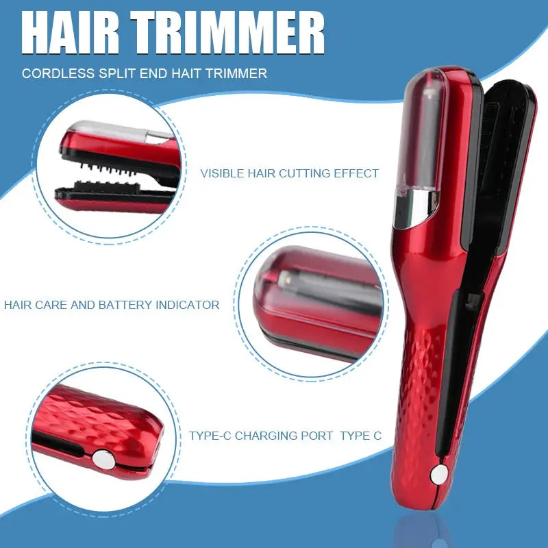Rechargeable Cordless Split Hair Trimmer Hair Split Ends Trimmer Remover Damaged Hair Repair Hair Care Treatment Portable Home upscaleclicks
