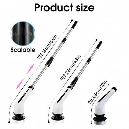Rechargeable Electric Spin Scrubber with 9 Replacement Heads Adjustable Extension Rod and Gloves for Cleaning upscaleclicks