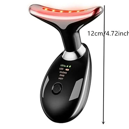Rechargeable LED Tricolor Facial And Neck Massage Instrument Firming And Tightening Face And Neck Skin Beauty Skin Care Tool upscaleclicks