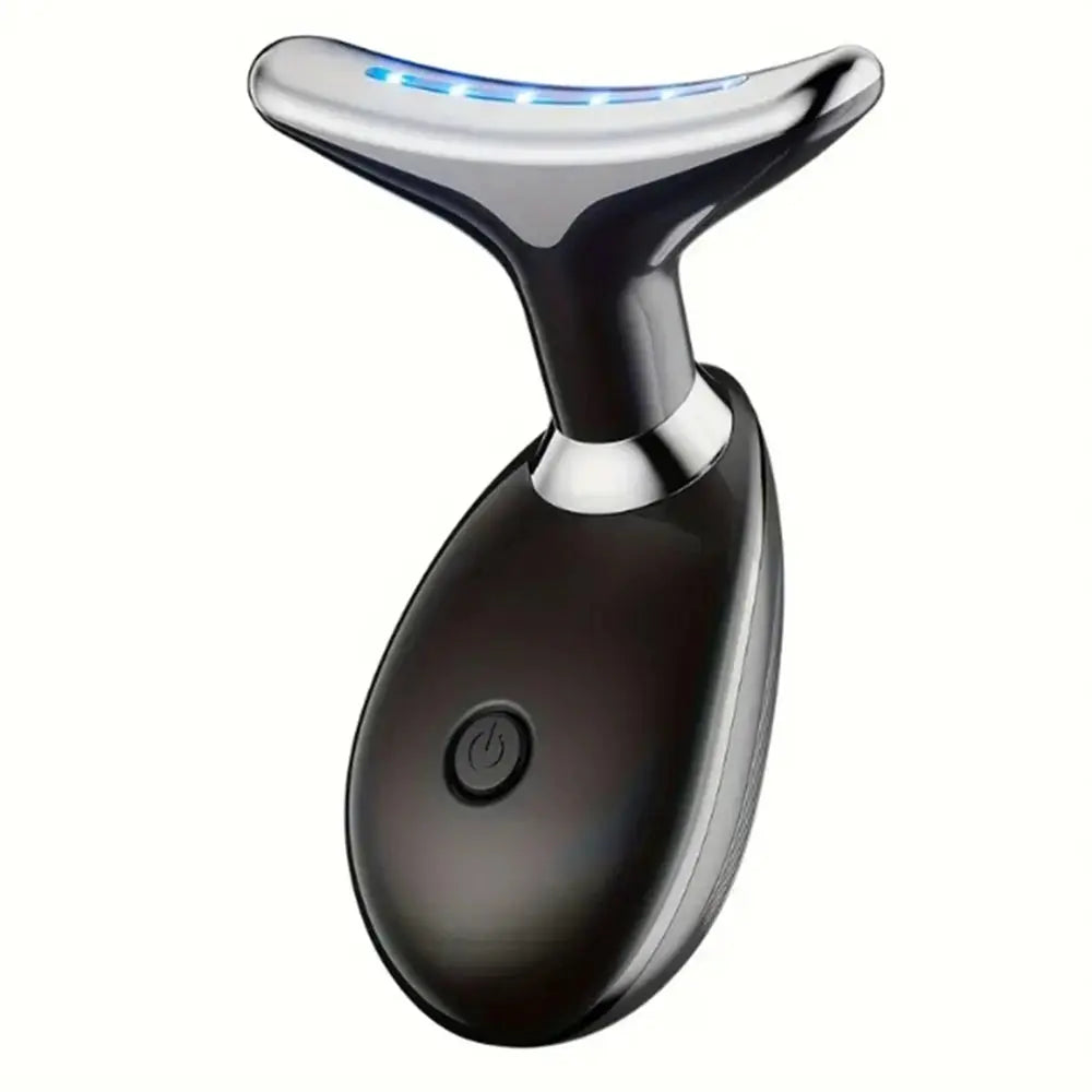 Rechargeable LED Tricolor Facial And Neck Massage Instrument Firming And Tightening Face And Neck Skin Beauty Skin Care Tool upscaleclicks