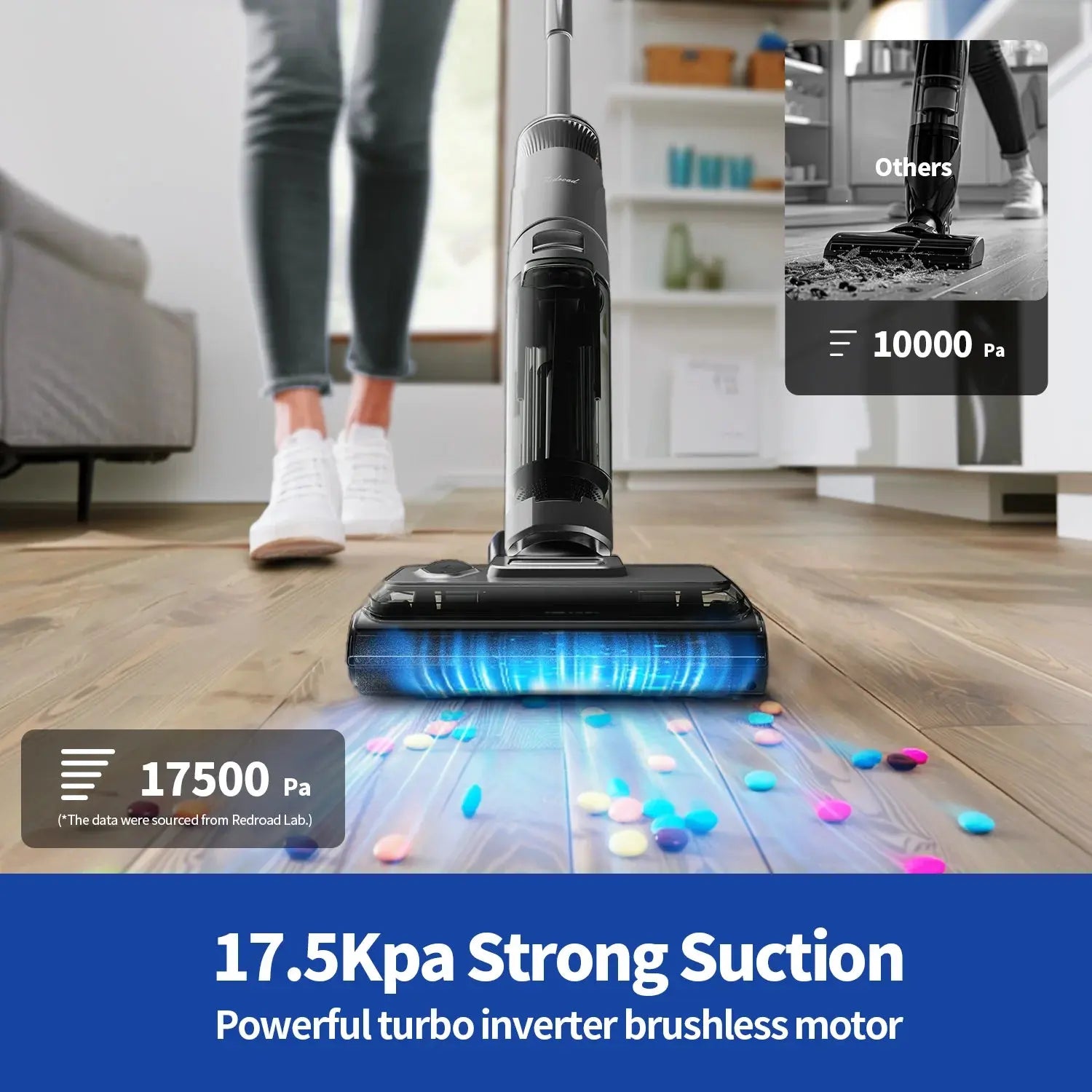Redkey W13 Wireless Wet Dry Vacuum Cleaner Multi-Surface Smart Cordless Mop Floor Washer Handheld Household Self-Cleaning upscaleclicks