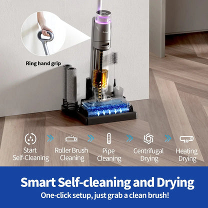 Redkey W13 Wireless Wet Dry Vacuum Cleaner Multi-Surface Smart Cordless Mop Floor Washer Handheld Household Self-Cleaning upscaleclicks