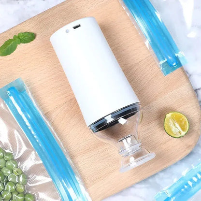 Reusable Vacuum Food Storage Zipper Bags Set Electric Handheld Vacuum Sealer Pump Sous Vide Bags USB Rechargeable BPA Free upscaleclicks