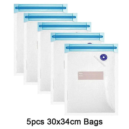 Reusable Vacuum Food Storage Zipper Bags Set Electric Handheld Vacuum Sealer Pump Sous Vide Bags USB Rechargeable BPA Free upscaleclicks