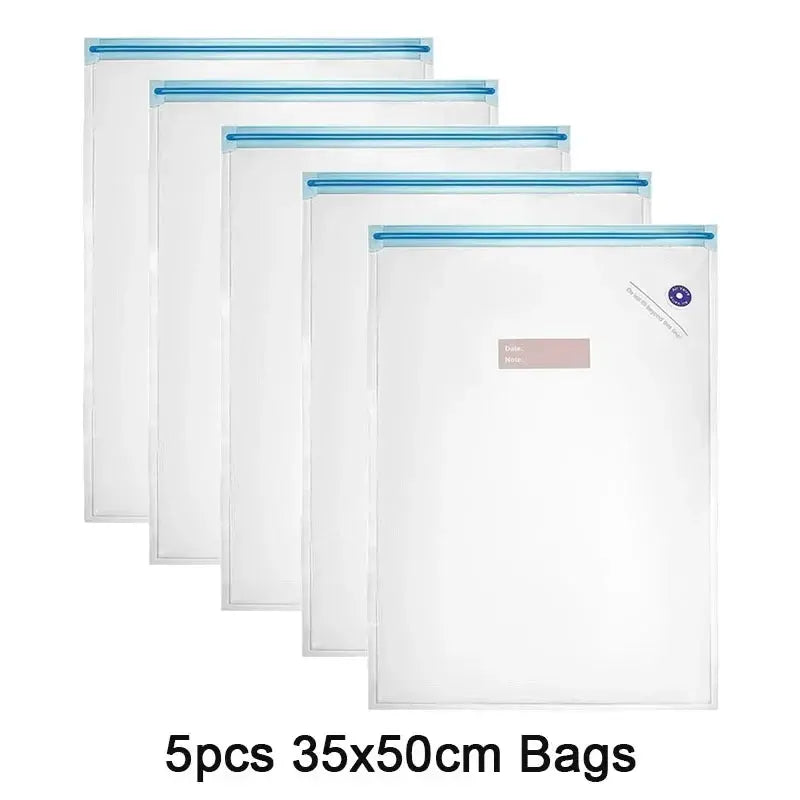 Reusable Vacuum Food Storage Zipper Bags Set Electric Handheld Vacuum Sealer Pump Sous Vide Bags USB Rechargeable BPA Free upscaleclicks