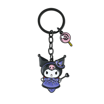Kawaii Sanrio Keychain Plush Anime Kuromi Key Chains for Backpack Metal Key Ring for Keys Cartoon Doll Boy Girl Toy Gift