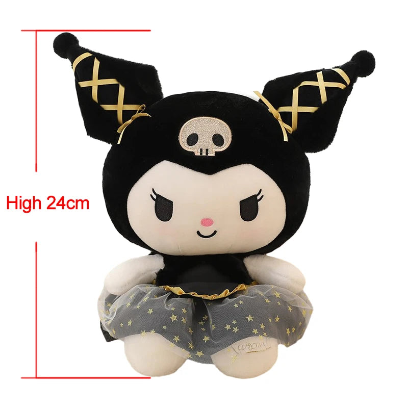 Cartoon Cute Plush Dolls Sanrioed Black Gold Kuromi Hello Kitty Plush Toy New Black Gold Kt Wedding Doll Gifts Kids Birthday