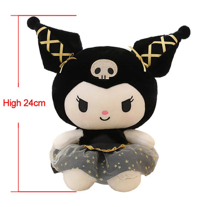 Cartoon Cute Plush Dolls Sanrioed Black Gold Kuromi Hello Kitty Plush Toy New Black Gold Kt Wedding Doll Gifts Kids Birthday