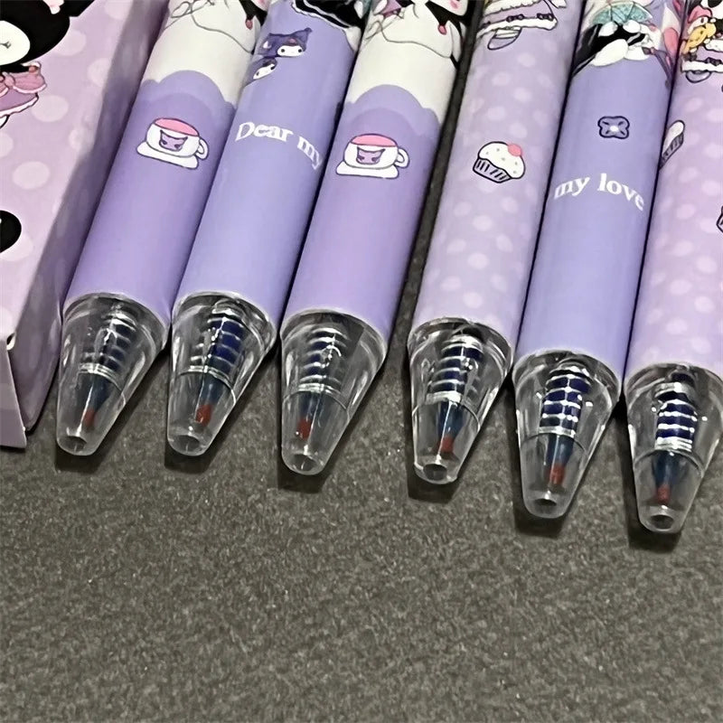 Sanrio Kuromi Press Erasable Pen Elementary School Student Moyi Wipe Cute High Beauty Kuromi Neutral Pen 0.5 Black Blue Pen