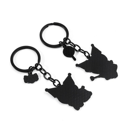 Kawaii Sanrio Keychain Plush Anime Kuromi Key Chains for Backpack Metal Key Ring for Keys Cartoon Doll Boy Girl Toy Gift