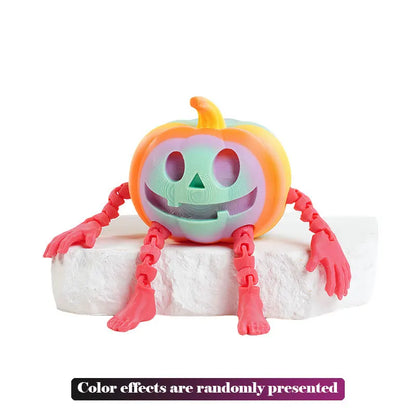Fun 3D Printed Halloween Pumpkin Man Movable Joints Cute Creative Desk Decor Office Decoration Party Prop, Unique Gift