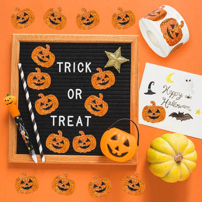 100-500pcs Cute Pumpkin Halloween Stickers Party Halloween Gift Wrapping Label Scrapbook Cartoon Rewards Stationery Stickers