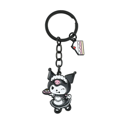 Kawaii Sanrio Keychain Plush Anime Kuromi Key Chains for Backpack Metal Key Ring for Keys Cartoon Doll Boy Girl Toy Gift