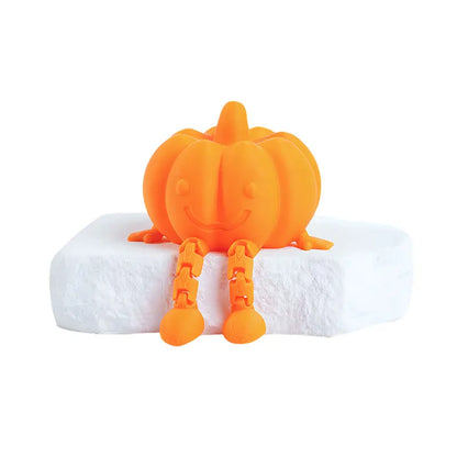 Fun 3D Printed Halloween Pumpkin Man Movable Joints Cute Creative Desk Decor Office Decoration Party Prop, Unique Gift