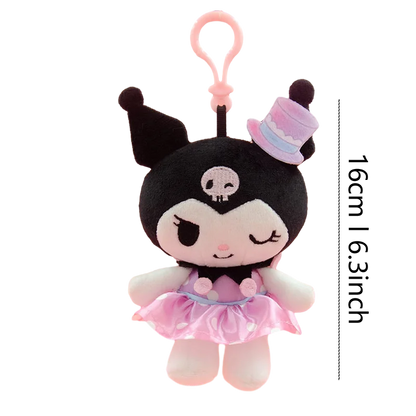 Sanrio Hello Kitty Kuromi Melody Stuffed Toys Pendant Cute Plush Toys Kawaii Keyring Anime Keychain Birthday Gift Party Treats