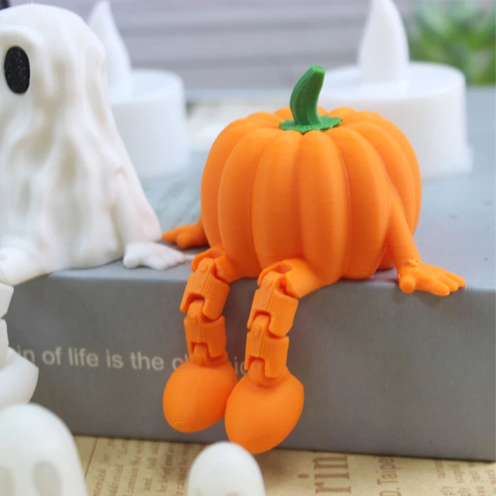 3D Printed Halloween Pumpkin Figurine Sitting Desktop Decorations Creative Party Gift Ornaments for Autumn Festivities