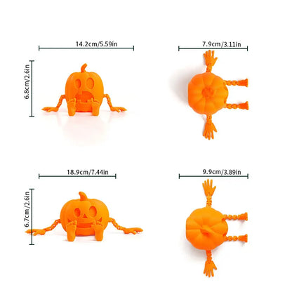 Fun 3D Printed Halloween Pumpkin Man Movable Joints Cute Creative Desk Decor Office Decoration Party Prop, Unique Gift