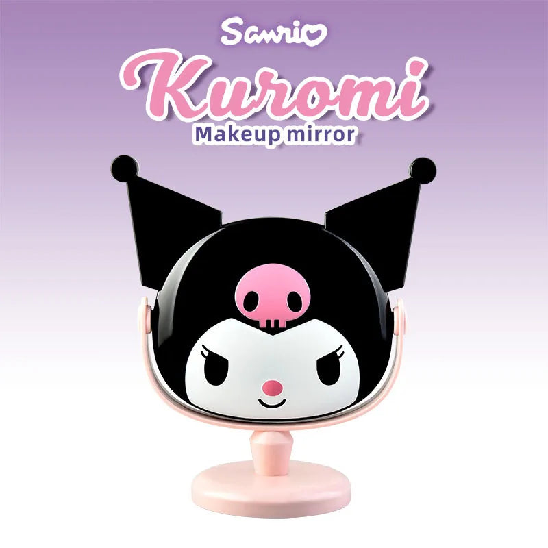 MINISO Hello Kitty My Melody Kuromi Cartoon Desktop Mirror Cute Kawaii Cosmetic Mirror Cute Ornament Shape Single-Way Mirror