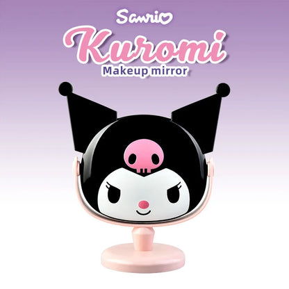 MINISO Hello Kitty My Melody Kuromi Cartoon Desktop Mirror Cute Kawaii Cosmetic Mirror Cute Ornament Shape Single-Way Mirror