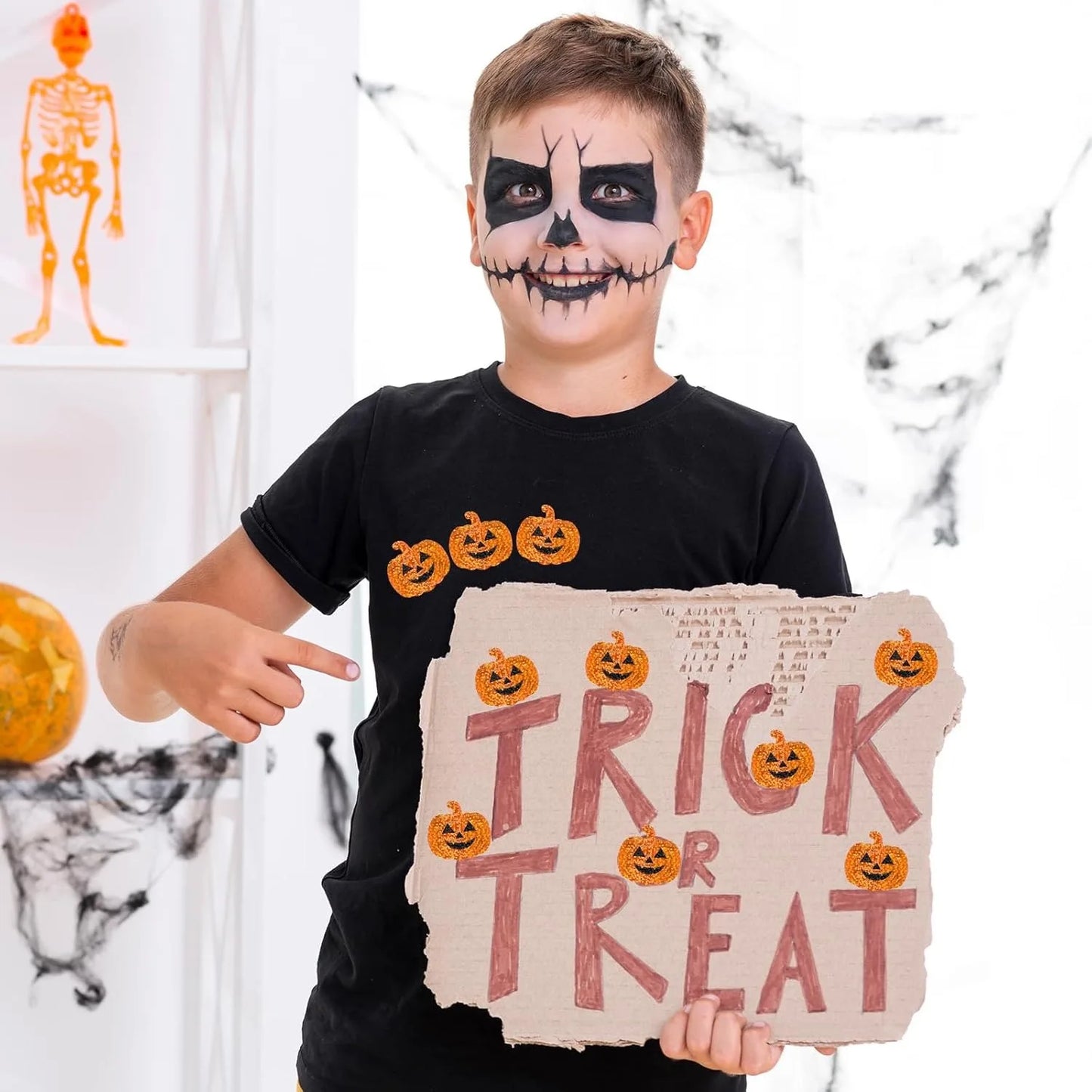 100-500pcs Cute Pumpkin Halloween Stickers Party Halloween Gift Wrapping Label Scrapbook Cartoon Rewards Stationery Stickers