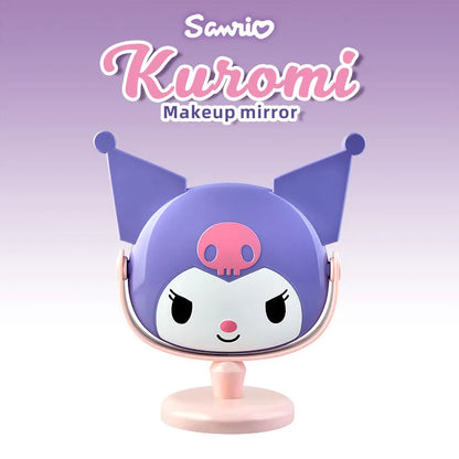 MINISO Hello Kitty My Melody Kuromi Cartoon Desktop Mirror Cute Kawaii Cosmetic Mirror Cute Ornament Shape Single-Way Mirror