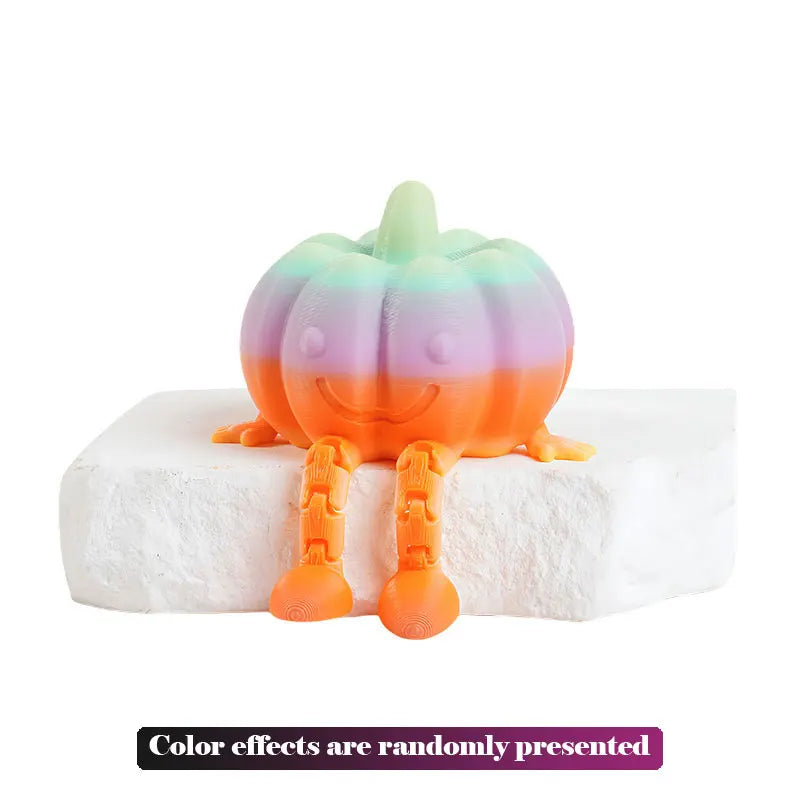 Fun 3D Printed Halloween Pumpkin Man Movable Joints Cute Creative Desk Decor Office Decoration Party Prop, Unique Gift