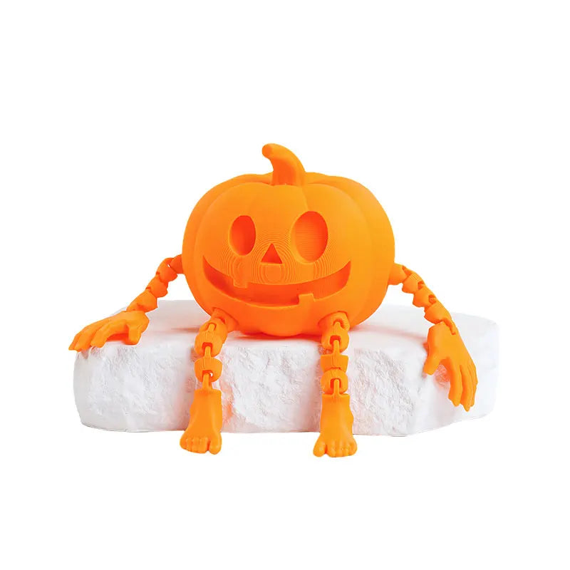 Fun 3D Printed Halloween Pumpkin Man Movable Joints Cute Creative Desk Decor Office Decoration Party Prop, Unique Gift