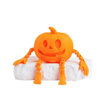 Fun 3D Printed Halloween Pumpkin Man Movable Joints Cute Creative Desk Decor Office Decoration Party Prop, Unique Gift
