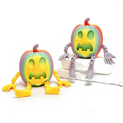Fun 3D Printed Halloween Pumpkin Man Movable Joints Cute Creative Desk Decor Office Decoration Party Prop, Unique Gift