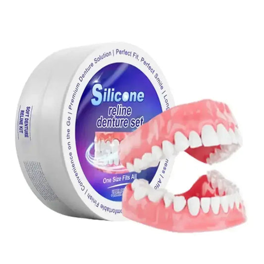 Silicone Denture Set Fit Temporary Orthodontic Teeth Dentures Fake Tooth Oral Hygiene Care Whitening Dentures Simulation Braces upscaleclicks