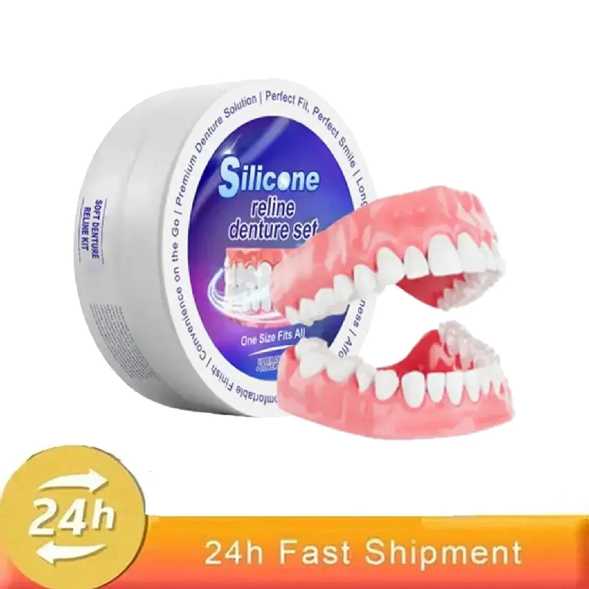 Silicone Denture Set Fit Temporary Orthodontic Teeth Dentures Fake Tooth Oral Hygiene Care Whitening Dentures Simulation Braces upscaleclicks