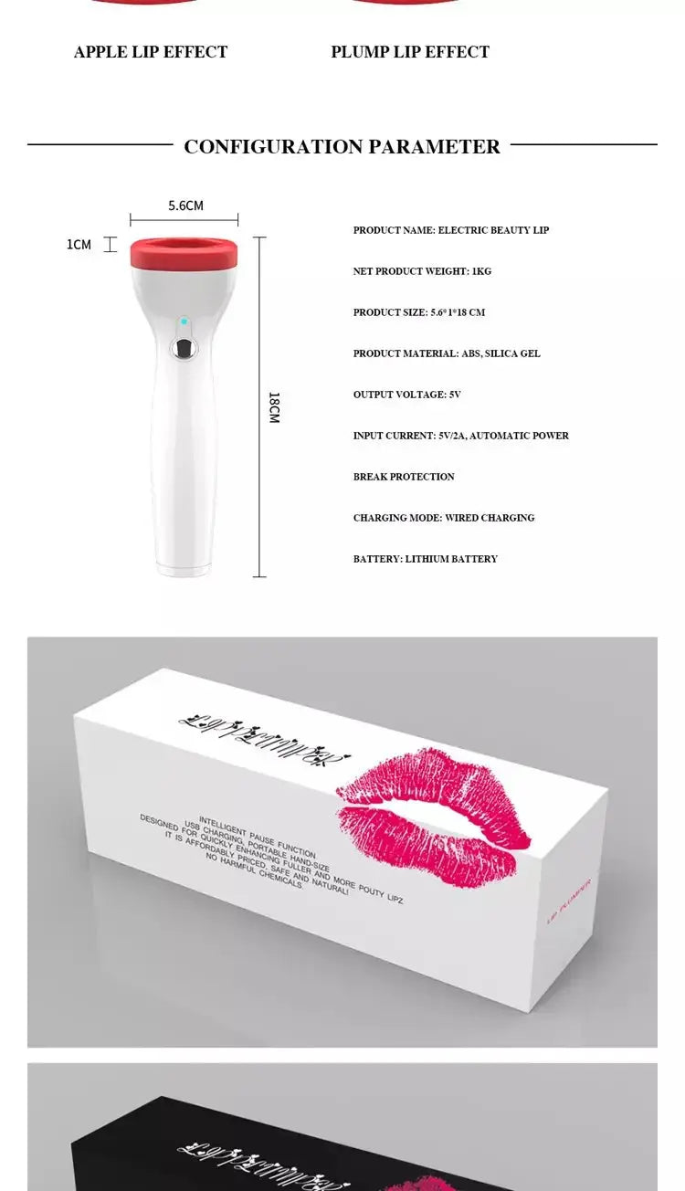 Silicone Lip Plumper Device Automatic Lip Plumper Electric Plumping Device Beauty Tool Fuller Bigger Thicker Lips for Women upscaleclicks
