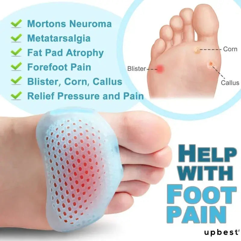 Silicone Metatarsal Pads Toe Separator Pain Relief Foot Pads Orthotics Foot Massage Insoles Forefoot Elastic Cushion Foot Care T upscaleclicks