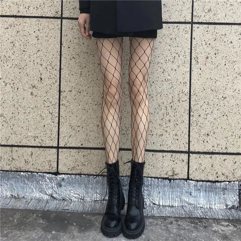 Simplejewejl Hot Women Long Sexy Hollow Out Fishnet Stockings Pantyhose Black Waist Tights Panty Lingerie High Quality upscaleclicks