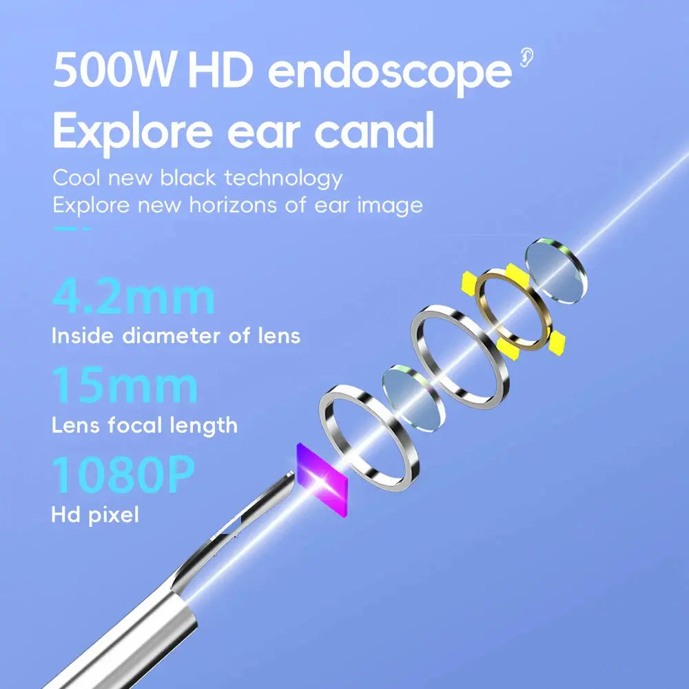 Smart Visual Ear Cleaner Set with Camera 1080P Ear Sticks Ear Wax Removal Tool WIFI Connection HD LED Lights Earpick Endoscope upscaleclicks
