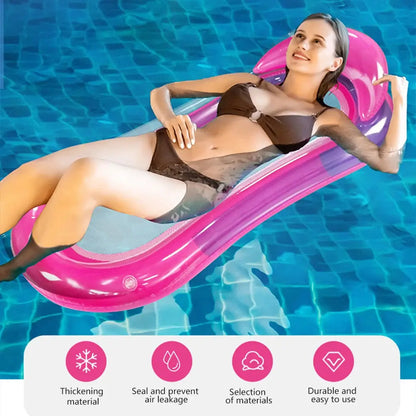 Summer Foldable Water Hammock Swimming Pool Inflatable Air Mattress for Swimming Beach Lounger Floating Sleeping Bed Chair upscaleclicks