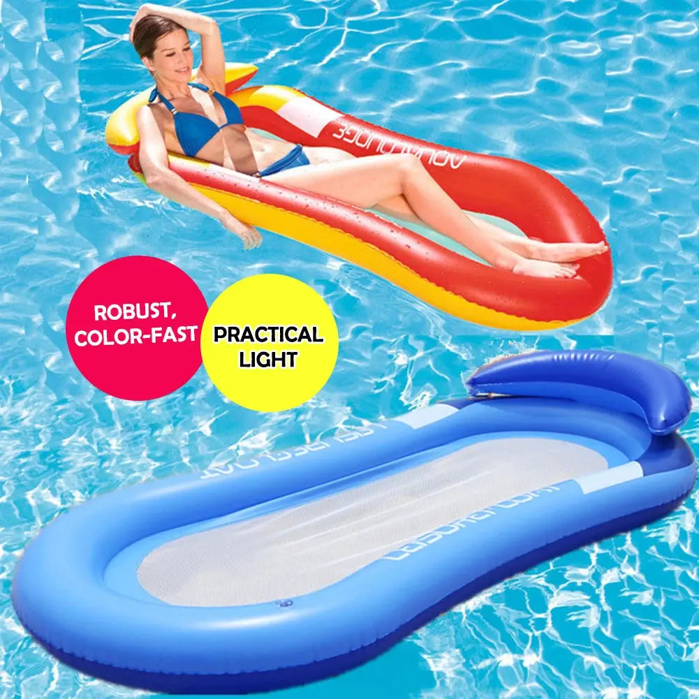 Summer Foldable Water Hammock Swimming Pool Inflatable Air Mattress for Swimming Beach Lounger Floating Sleeping Bed Chair upscaleclicks