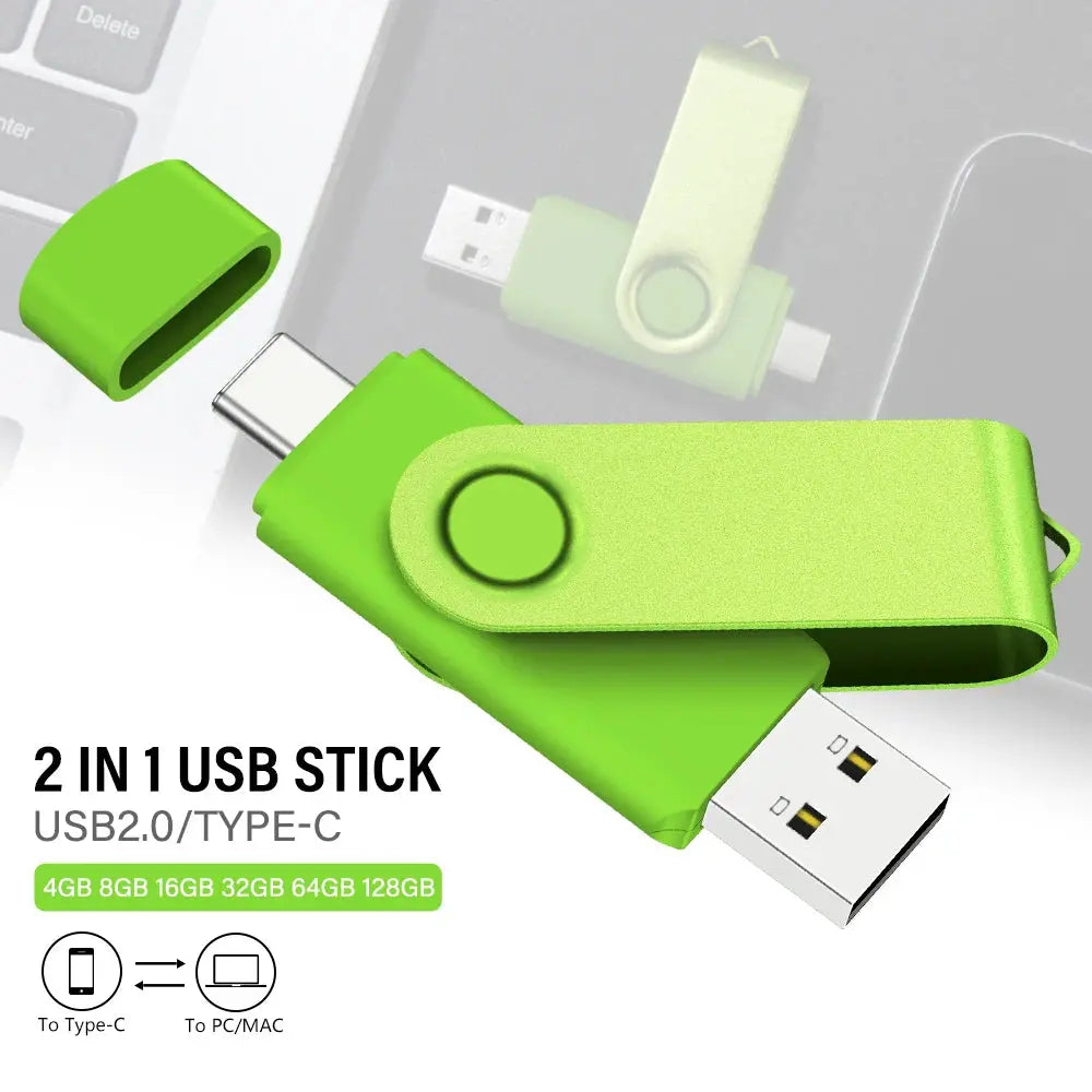 TYPE-C 2 in 1 High Speed USB 3.0 Flash Drive Wedding Gifts Pen Drives Real Capacity Memory Stick 64GB/32GB/16GB/8GB/4G U Disk upscaleclicks