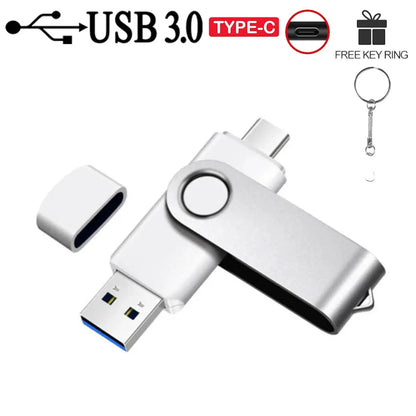TYPE-C 2 in 1 High Speed USB 3.0 Flash Drive Wedding Gifts Pen Drives Real Capacity Memory Stick 64GB/32GB/16GB/8GB/4G U Disk upscaleclicks