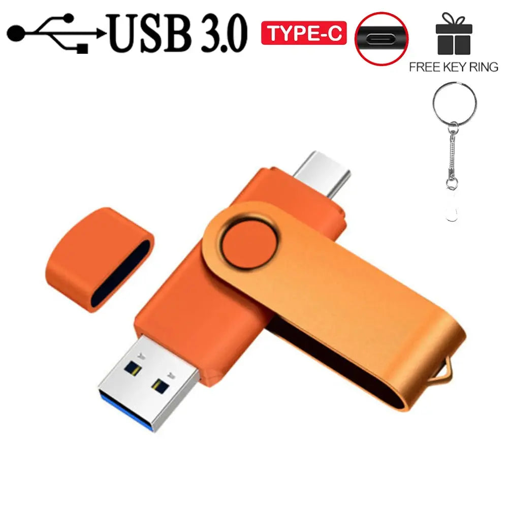 TYPE-C 2 in 1 High Speed USB 3.0 Flash Drive Wedding Gifts Pen Drives Real Capacity Memory Stick 64GB/32GB/16GB/8GB/4G U Disk upscaleclicks