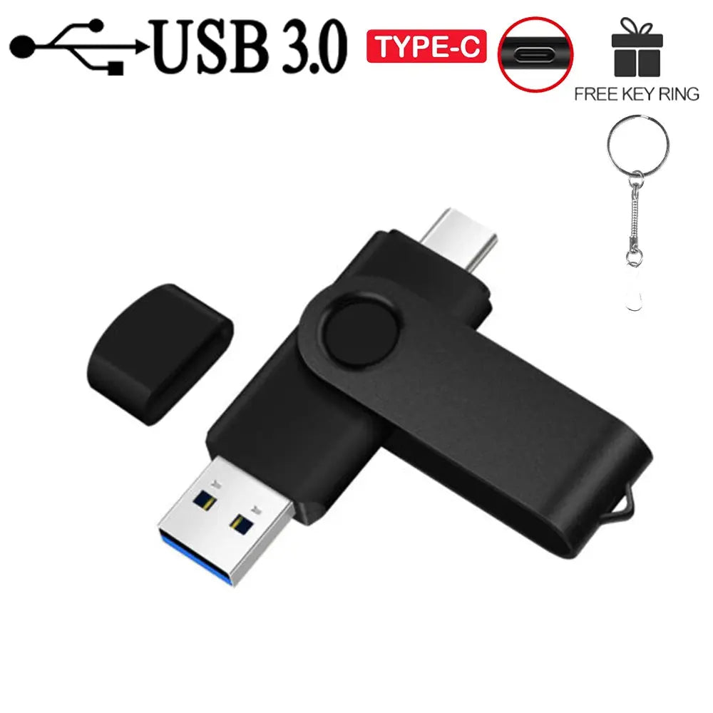 TYPE-C 2 in 1 High Speed USB 3.0 Flash Drive Wedding Gifts Pen Drives Real Capacity Memory Stick 64GB/32GB/16GB/8GB/4G U Disk upscaleclicks