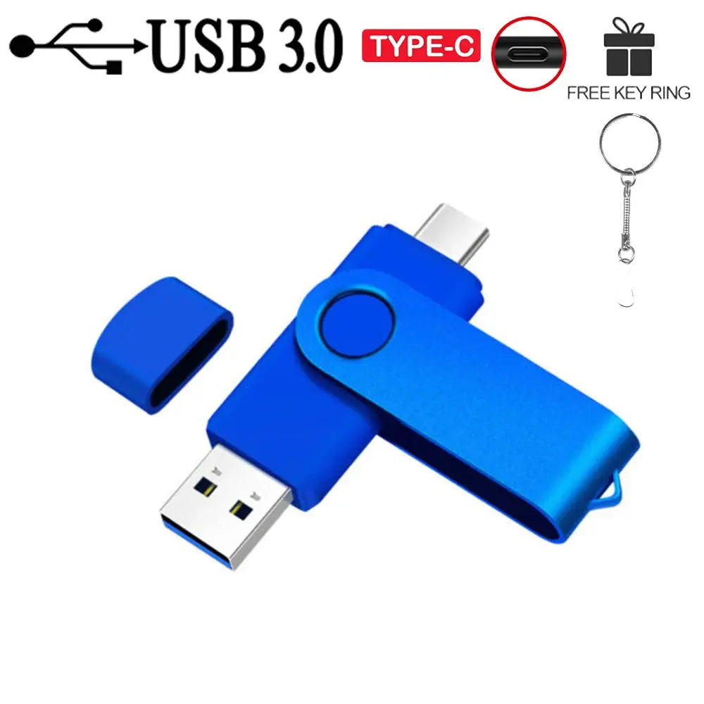 TYPE-C 2 in 1 High Speed USB 3.0 Flash Drive Wedding Gifts Pen Drives Real Capacity Memory Stick 64GB/32GB/16GB/8GB/4G U Disk upscaleclicks