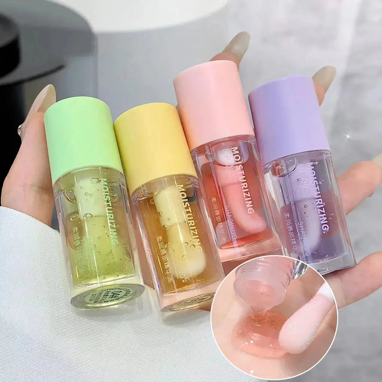 Transparent Water Gloss Jasmine Lemon Green Lip Oil Lasting Moisturizing Honey Lip Gloss Fading Lip Lines Lips Care Essence Oil upscaleclicks