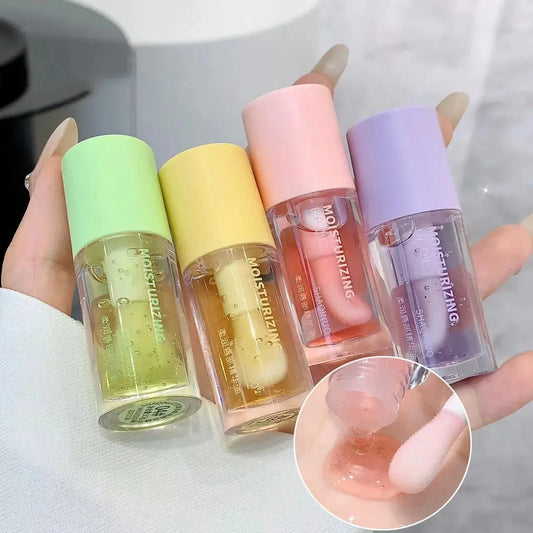 Transparent Water Gloss Jasmine Lemon Green Lip Oil Lasting Moisturizing Honey Lip Gloss Fading Lip Lines Lips Care Essence Oil upscaleclicks